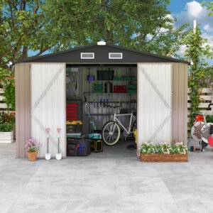 10 ft. W x 8 ft. D Metal Storage Shed