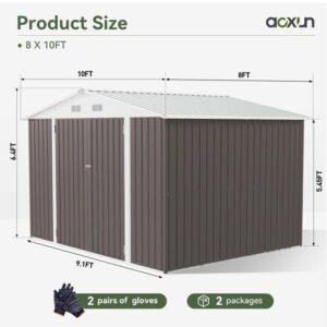 10 ft. W x 8 ft. D Metal Storage Shed