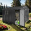 10ft x 8ft Garden Shelter with Window - Outdoor Metal Storage Shed