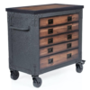 36 In. 5-Drawer Wood Top Roller Cabinet Tool Chest