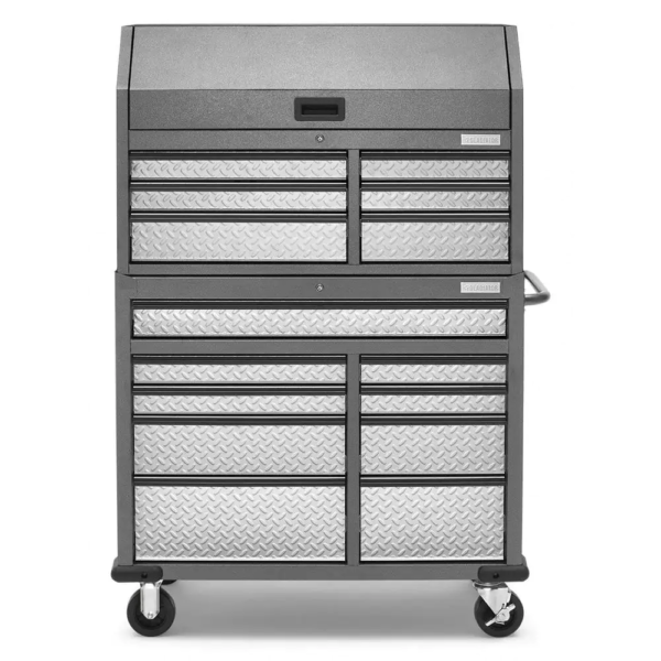 41 In. 15-Drawer Hammered Granite Mobile Tool Chest Combo