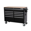 46 In. W X 18 In. D 9-Drawer Black Mobile Workbench Cabinet