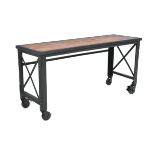 72 In. X 24 In. Mobile Worktable with Solid Wood Top