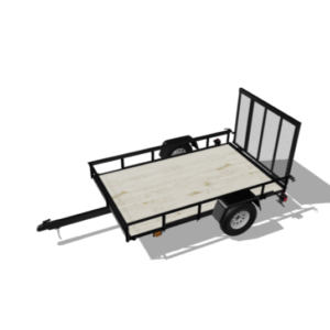 Carry-On Trailer 5-ft x 8-ft Treated Lumber Utility Trailer with Ramp Gate