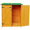 XWT011 WOODEN SHED Natural For Backyard Garden Big Tool Storage Flat Roof Tool Room 63.58"X 24.6"X 53.15"